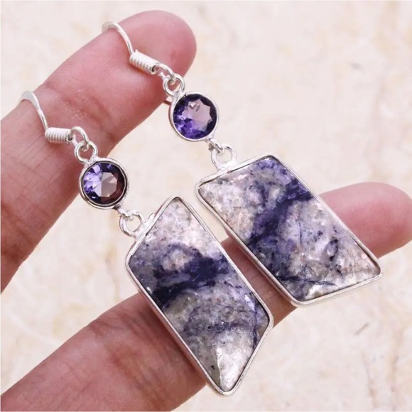 Tiffany Jasper and amethyst earrings - Picture 3 of 3